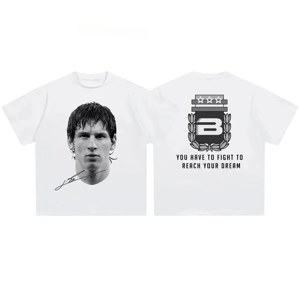 A Football Superstars Portrait Graphic T-Shirt - Pack 4x Units