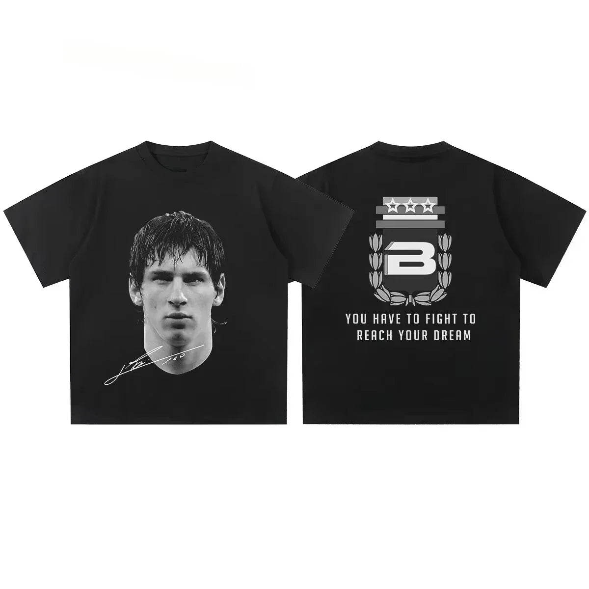 A Football Superstars Portrait Graphic T-Shirt - Pack 4x Units