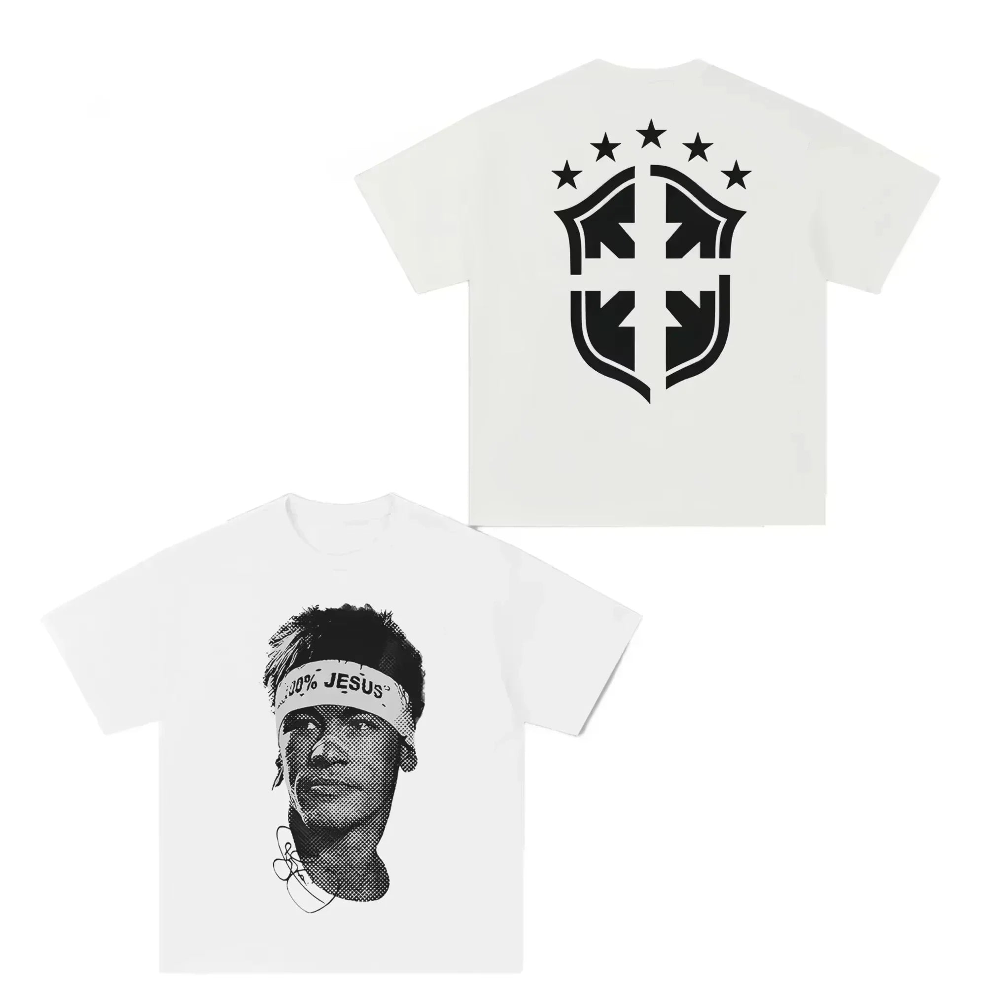 A Football Superstars Portrait Graphic T-Shirt - Pack 4x Units